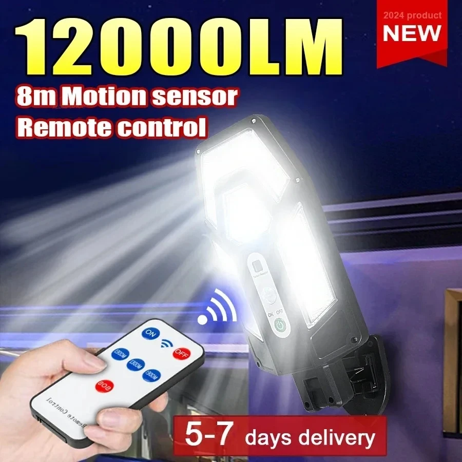 Solar Street Light Led - 12000LM lampe murale solaire puissante avec